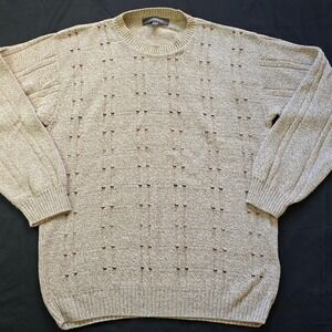 Vintage Croft & Barrow Men's Sweater L Made in USA‎ Speckled Cotton Blend